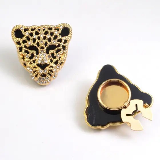 Capa De Botão De Leopardo De Cristal , Botões De Camisa De Strass Brilhante , Acessórios De Costura Em Formato De Flor P