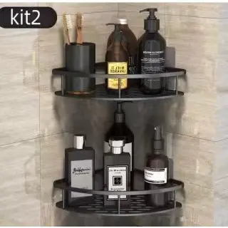 Suporte de Shampoo Banheiro Sem Furo Alumínio Premium Prateleira Adesiva Impermeável