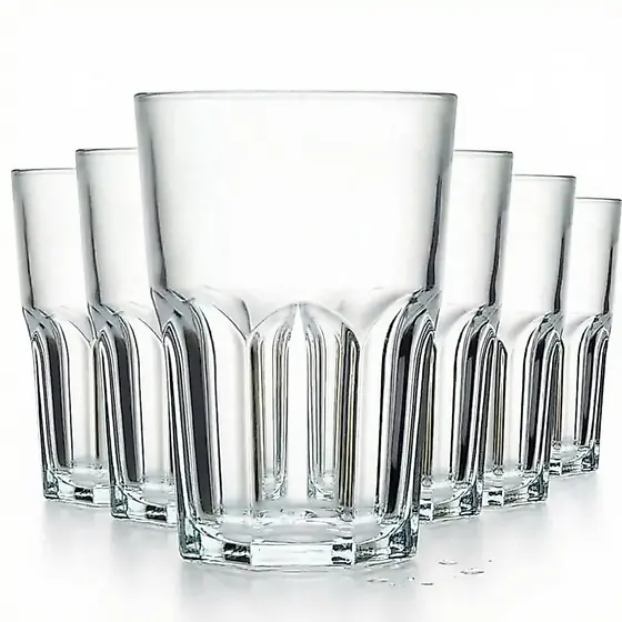 Jogo De Copos Em Vidro Cozinha Água Suco Drink Refrigerante 350ml Mesa Posta Casa Nova