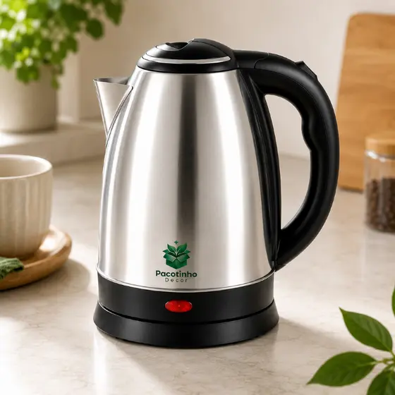 Chaleira Elétrica Inox 2 Litros Jarra Térmica Desligamento Automático Ferve Água Rápido Café Chá