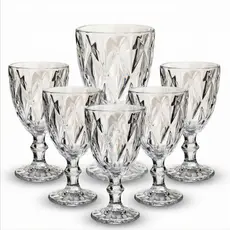 Jogo de Taça Diamante Copo Vidro Transparente 2/4/6 Taças Abacaxi Gourmet Bico De Jaca 330ml