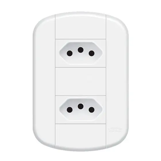 Tomada Dupla 2P+T 20A 250V Distanciadas Blanc+ Fame Ref 3920