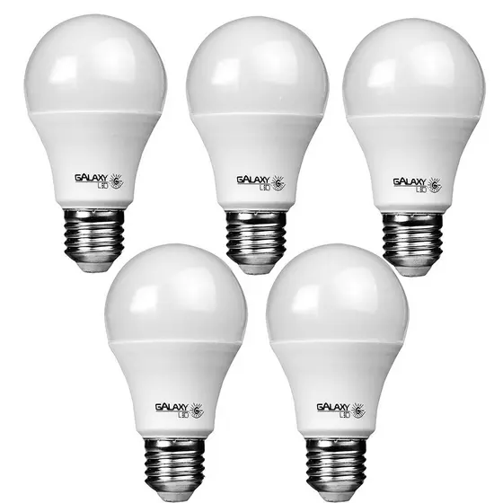 Kit 5 Lâmpadas LED Bulbo 9W 6500K E27 Bivolt Econômica e Durável
