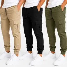 Calça Jogger  Masculina  Sarja Premium Elástico Bolsos Laterais Streetwear Moda Masculina Adulto