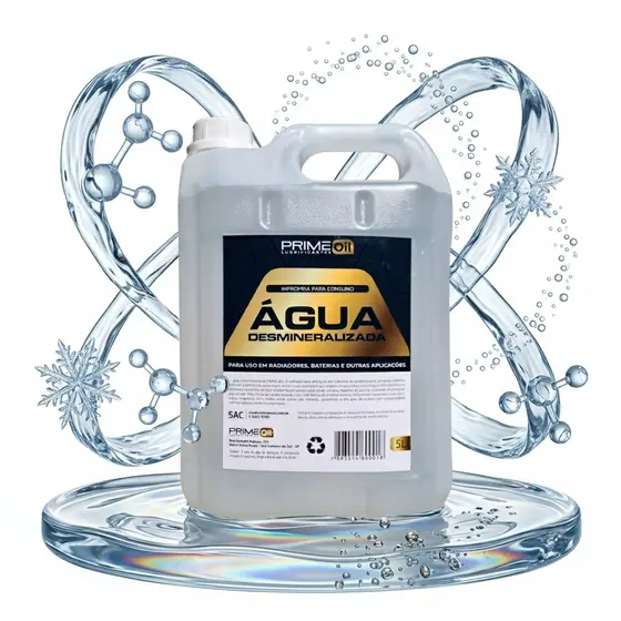 Água Desmineralizada 5 Litros Para Radiador Prime Oil Pureza Alta E Proteção Contra Corrosão
