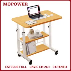 Mesa Multiuso Dupla Regulável Portátil para Laptop Tablet Sofá Cama com Rodinhas