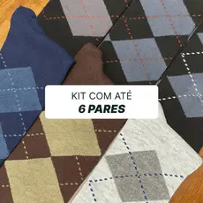 Kit Meias Sociais Masculinas Escocesas – Confortáveis, Estilosas e Respiráveis - 2, 3 ou 6 Pares