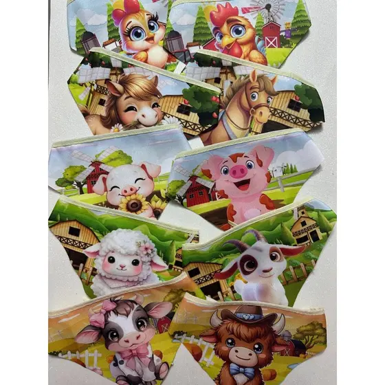 50 un. Bandanas para pet Tamanho M - SORTIDAS - Coleção Fazendinha | Acessórios para banho e tosa