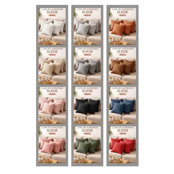1 Capa de Almofada Luxo Suede Premium Tamanho 45x45 Com Zíper Invisível Conforto e Sofisticação