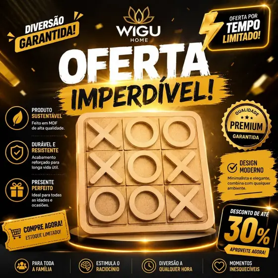 Kit 30 Jogo da Velha MDF Tabuleiro 10cm Lembrancinha Festa Infantil Escolar Educativo