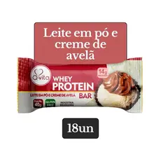 Barra Whey Protein sabor Leite Em Pó e Creme De Avelã Sem Glúten 40g - 18un