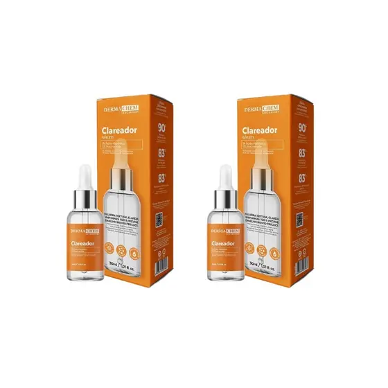 KIT ATE 02 UN SÉRUM CLEAR EFEITO CLAREADOR FACIAL DERMACHEM 30ML ORIGINAL
