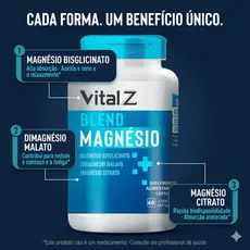 3 Magnésios |Triplo | Bisglicinato | Malato | Citrato 60 Cápsulas | Trio Premium Nacional.
