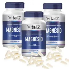 Kit Magnésio Bisglicinato | Alta Absorção | 120,180 E 300 Cápsulas | Premium | Vital Z