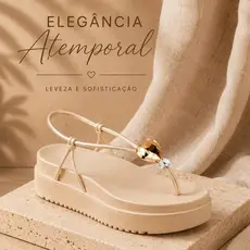 Papete Feminina Coração Strass Plataforma Leve Antiderrapante Premium - Envio Imediato