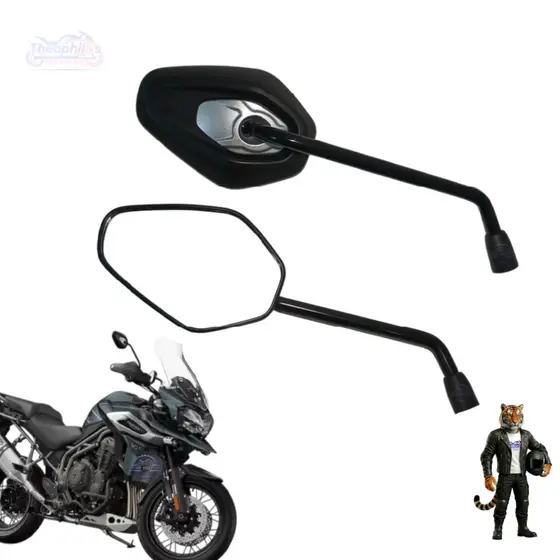 PAR DE RETROVISORES EM ABS MODELO FIXO TRIUMPH TIGER 1200 ROSCA YAMAHA