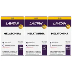 Kit 3 Lavitan Melatonina 0,21 mg 150 Comp. Mastigáveis Morango - Cimed