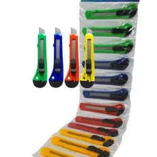 KIT COM 12 ESTILETES 15CM LÂMINA 18MM CORES VARIADAS