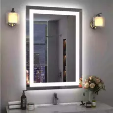 Espelho Grande Retangular 60x80cm LED Jateado Moderno Ideal Banheiro Lavabo e Penteadeira