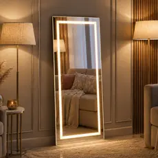 Espelho LED Retangular 120x70 Decorativo Camarim 3 Tons Luz Premium Para Quarto Penteadeira Salão