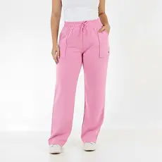 Calça De Moletom Wide Peluciada Com Bolsos Inverno