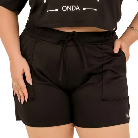 Short Moletinho Feminino Plus Size Conforto e Estilo Blogueira