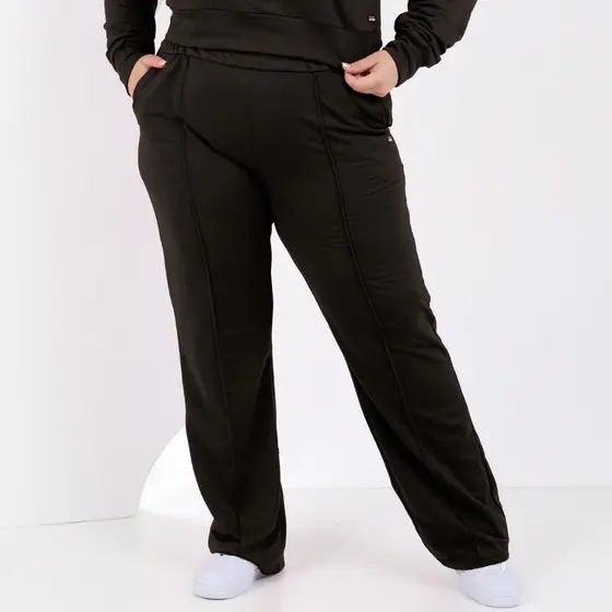 Calça De Moletom Wide leg Plus Size Feminina Com Bolso Inverno Dona Onda