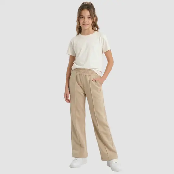 Calça de Moletom Juvenil Com Nervura Menina