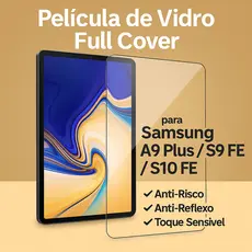 Película de Vidro Full Cover para Samsung Galaxy Tab A9+ / Tab S9 FE / Tab S10 FE – Alta Proteção e Toque Sensível