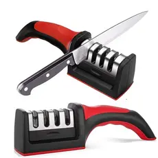 Amolador Afiador De Cozinha Facas Inox Profissional Com 3 Afiadores Profissional Ferramenta Com Afiação-Q9