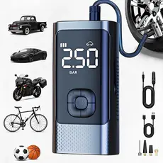 Mini Compressor de Ar Sem Fio 4000mAh | Inflador Pneu Carro Moto Bike Digital LED Automático -M6