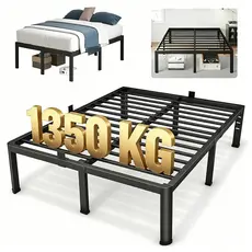 Metal Platform for Double Bed/Single Bed – with Steel Slat Supports, Foldable and Easy to Install -O17