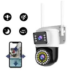 Camera Segurança Externa Lente Dupla 4k Sirene Policial Segurança Residencial -G1