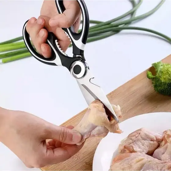 Tesoura Multiuso Inox – Corta Carnes, Ossos e Abre Nozes e Garrafas