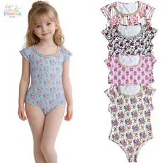 Collant Feminino LuxoTamanho de 1 a 10 anos Body Infantil Bordado com Pérola e Strass Envio Imediato