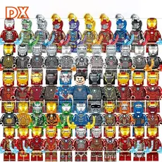 Montar bonecos de blocos de construção, Mini bonecos do Homem de Ferro, presentes para meninos, presentes de aniversário
