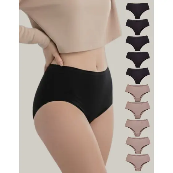 Kit 8 Calcinhas Tipo Calça Média Feminina Linea Del