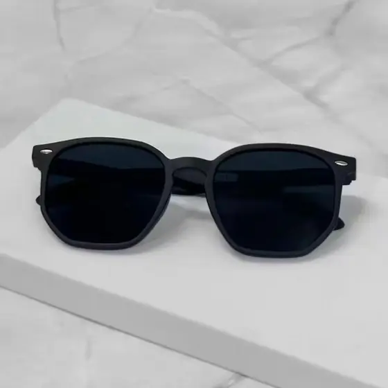 Óculos De Sol Masculino Hexagonal Preto Fosco | Lente Com Proteção UV400 | Moda 2025
