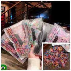 Bolsa Elásticas De Cabelo Feminino Descartável Multicolorido Acessórios de Cabelo Infantil Scrunchies de Cabelo Borracha