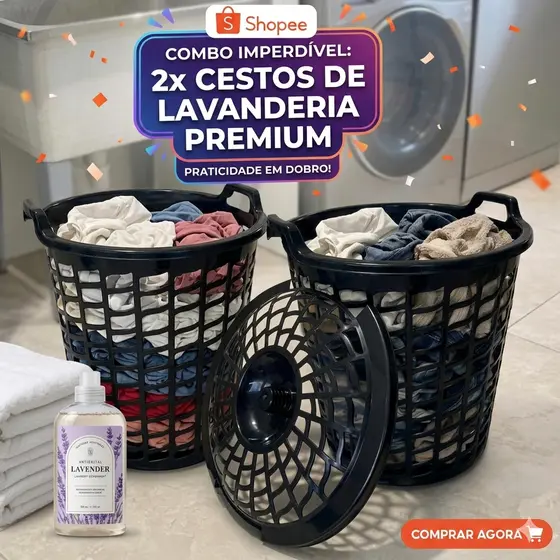 Cestos Telados de Roupas Multi Uso 30 Litros