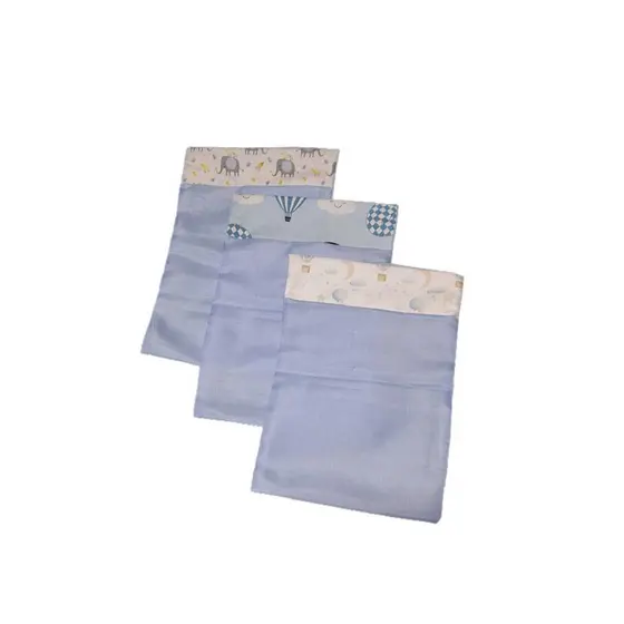 FRONHAS KIT COM 3 P/ TRAVESSEIRO DE CARRINHO DE BEBÊ TECIDO 100% ALGODÃO CORES VARIADAS ANTIALÉRGICO
