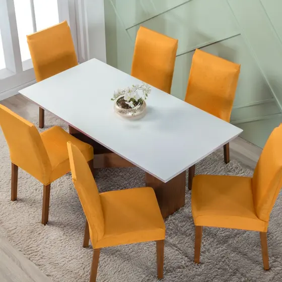 KIT 4 CAPAS DE CADEIRA PREMIUM EM MALHA GEL PARA MESA DE JANTAR E OUTROS AMBIENTES COM VÁRIAS CORES
