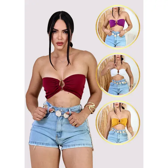 CROPPED TIPO TOMARA QUE CAIA - TAMANHO UNICO C003