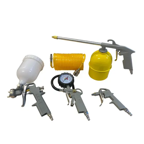 Conjunto Pistola de Pintura 5 Peças Multifuncional Vilubri Compressor Ar Automotiva Oficina