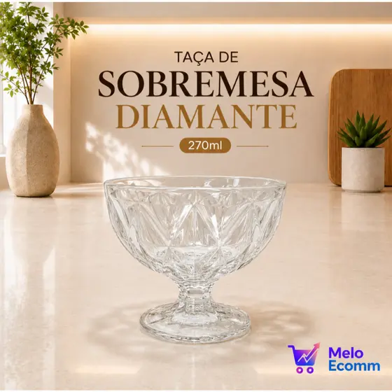 JOGO DE TAÇAS DIAMANTE DE SOBREMESA / KIT DE TAÇAS / TAÇA PARA SOBREMESA