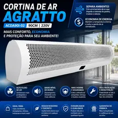 Cortina De Ar Branca 90cm 220v Acda90i-02 Agratto