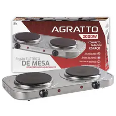 FOGAO ELETRICO DE MESA FM-01 2000W 2 BOCAS AGRATTO