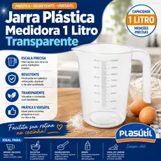 Jarra Plástica Medidora Dosadora Graduada 1 Litro Plasútil