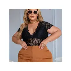 body renda plus sizE MANGUINA BORDADO EM RENDA BODY RENDA PLUS