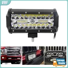 Farol de Barra Alto Potência 40 LED 120W 12-60V 17cm IP65 Branco Frio Universal